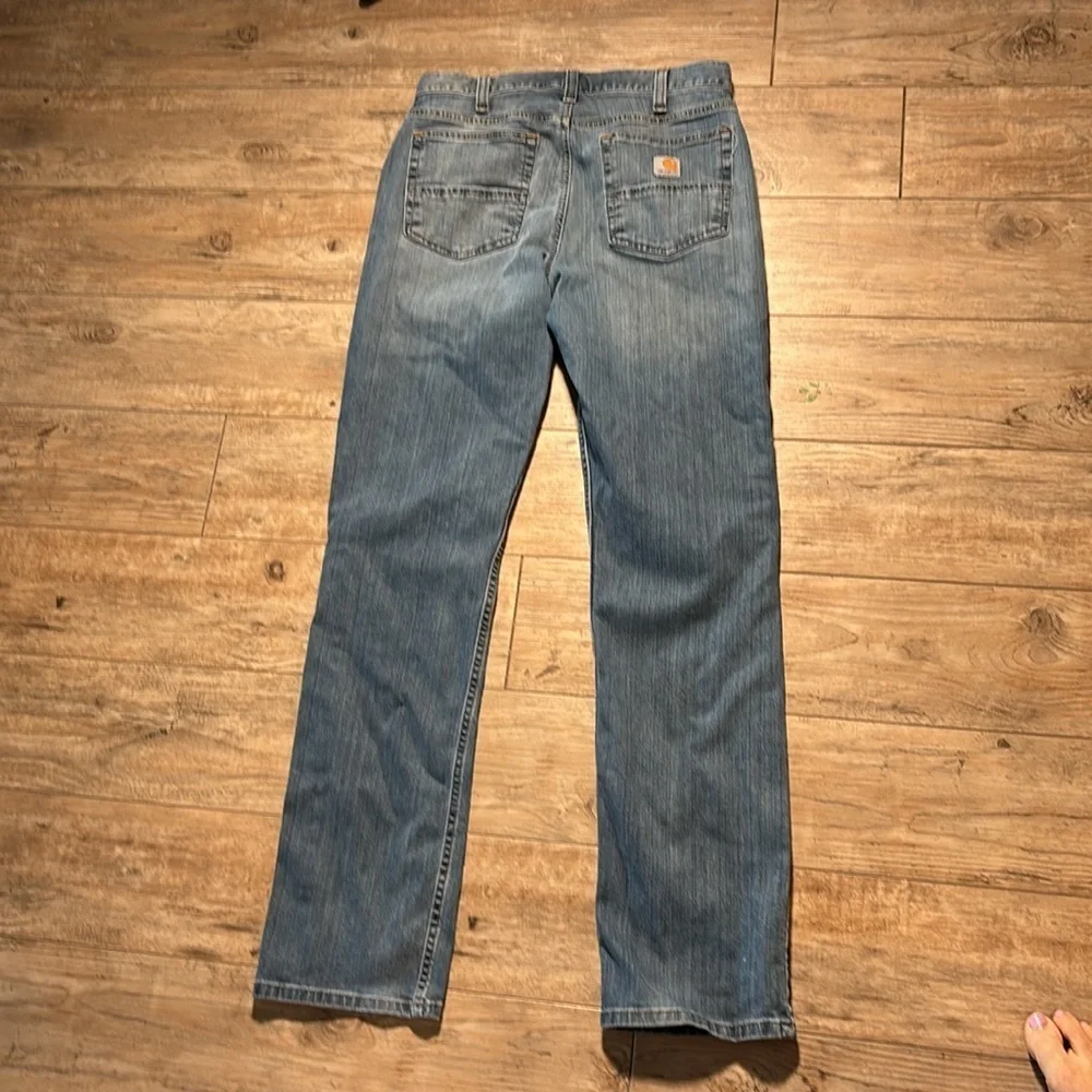 Carhartt Mens Relaxed Fit Jeans Straight Leg Denim Workwear Blue Sz 32 X 34